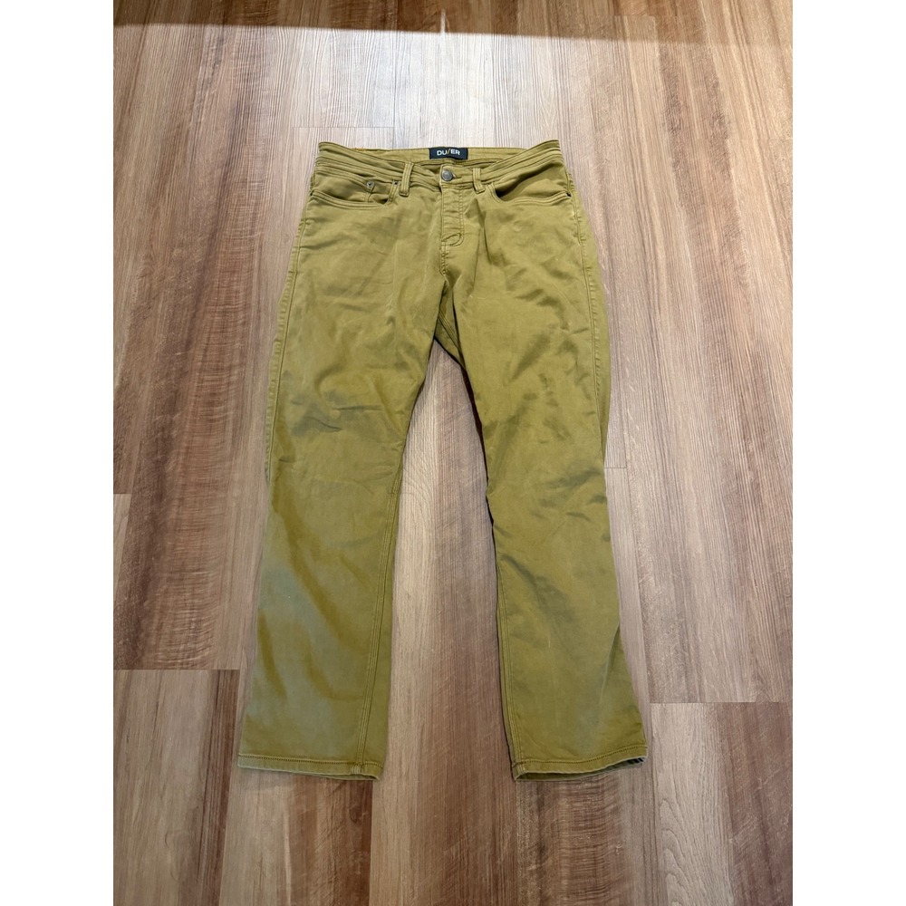 DU/ER Relaxed Fit Pants Mens 32x30 Olive Green Performance N2X11